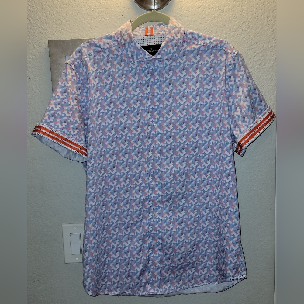 Robert Graham Modern Americana Short‎ Sleeve Button Down Mens Shirt XL